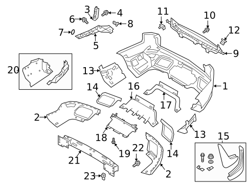 Bumper & Components - Rear for 2022 Land Rover Range Rover Sport #0