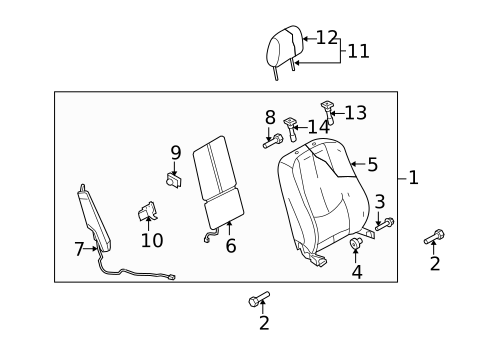 Passenger Seat Components for 2011 Mazda 6 #1
