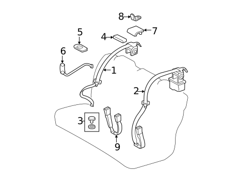 Rear Seat Belts for 2009 Toyota Camry #1