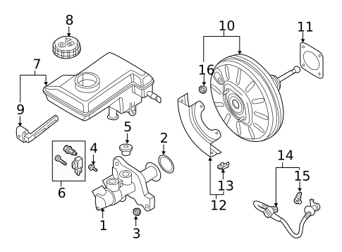 Master Cylinder - Components On Dash Panel for 2015 Audi S3 #1