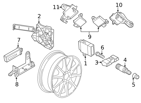 Tire Pressure Monitor Components for 2016 Porsche Panamera #12