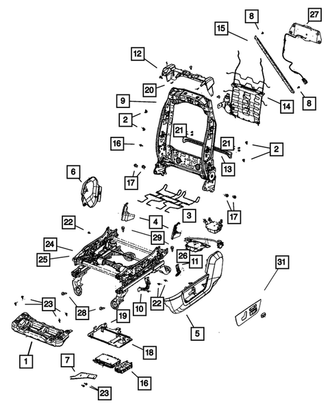 Front Seats - Adjusters, Recliners, Shields and Risers for 2012 Ram 3500 #2