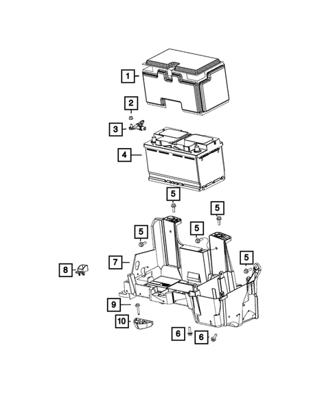 Battery, Battery Tray and Cables for 2018 Ram 1500 #0