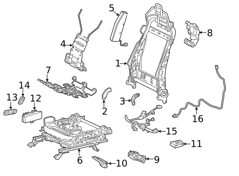 Passenger Seat Components for 2019 Lexus GS300 #3