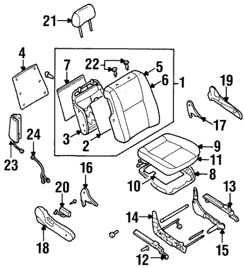 Front Seat Components for 1999 Nissan Maxima #3