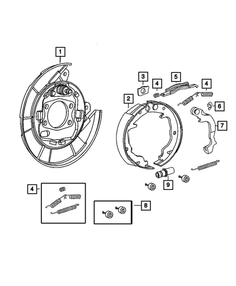 Parking Brake Lever, Cables, and Rear Disc Park Brake Assembly for 2012 Dodge Avenger #0