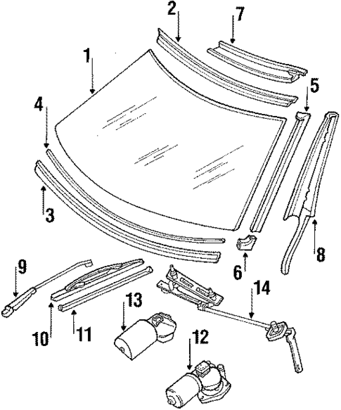 Wiper & Washer Components for 1989 Mercedes-Benz 560SL #0