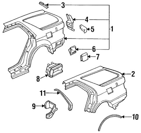 Exterior Trim - Quarter Panel for 1992 Honda Accord #2