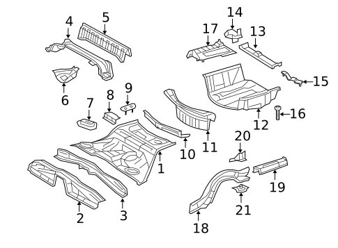 Rear Floor & Rails for 2013 Lexus IS350 #1