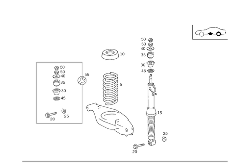Rear Springs and Suspension Used with Self-Levelling Device for 1993 Mercedes-Benz 600SL #0