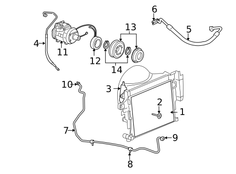 Condenser, Compressor & Lines for 2009 Jeep Commander #0
