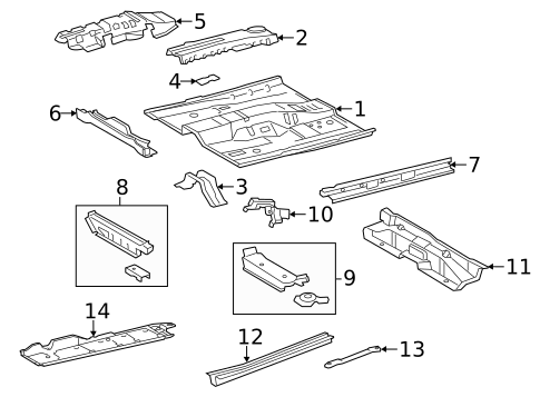 Floor & Rails for 2013 Toyota Camry #0