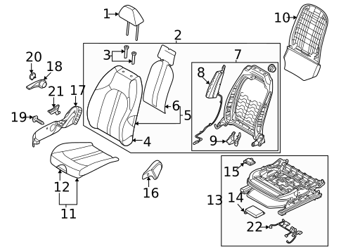 Passenger Seat Components for 2022 Kia K5 #0