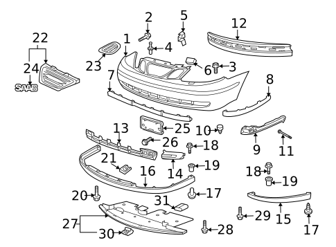 Bumper & Components - Front for 2005 Saab 9-5 #0