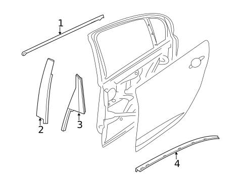 Exterior Trim - Rear Door for 2012 Chevrolet Caprice #0