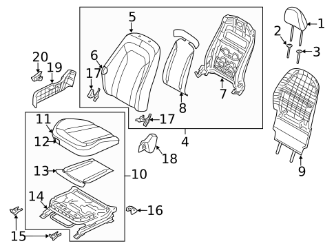 Passenger Seat Components for 2015 Kia Optima #7