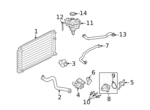Radiator & Components for 2010 Mercury Mariner #3