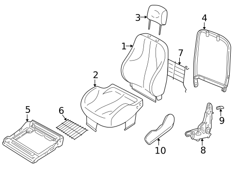Front Seat Components for 1995 Pontiac Sunfire #1