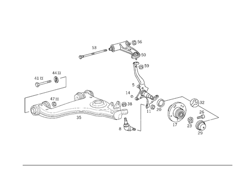 Steering Knuckle and Control Arm for 1994 Mercedes-Benz E420 #0