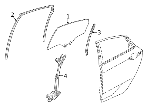 Glass - Rear Door for 2022 Honda Civic #0