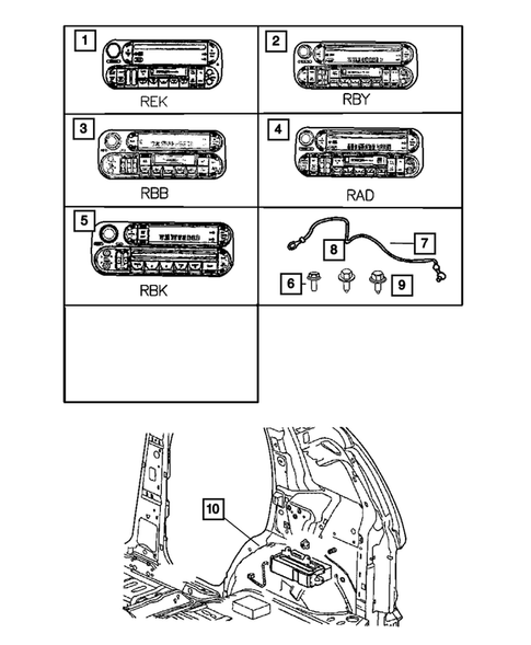 Radio, Antenna, and Speakers for 2005 Dodge Neon #1
