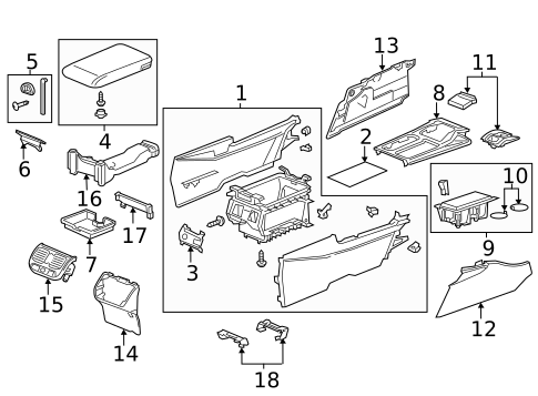 Center Console for 2015 Acura RLX #0