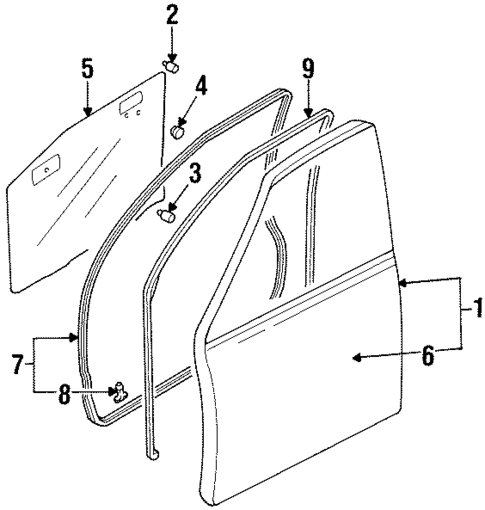 Door & Components for 1997 Mazda MPV #1