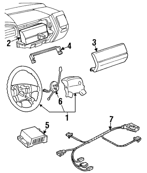 Air Bag Components for 1996 Volkswagen Jetta #1