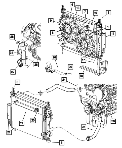 Radiator and Related Parts for 2007 Dodge Charger #1