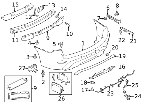 Bumper & Components - Rear for 2017 Nissan Pathfinder #0