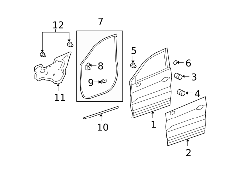 Door & Components for 2011 Acura RDX #0