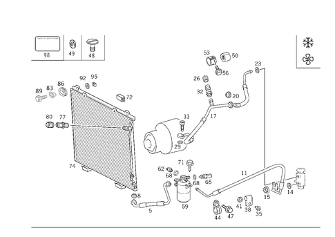 Refrigerant Line Arrangement for 1999 Mercedes-Benz E430 #2