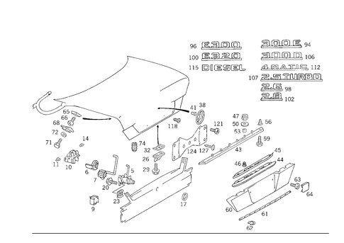 Rear Lid Latch-Type Lock, Rear Lid Attachment Parts for 1988 Mercedes-Benz 300E #2
