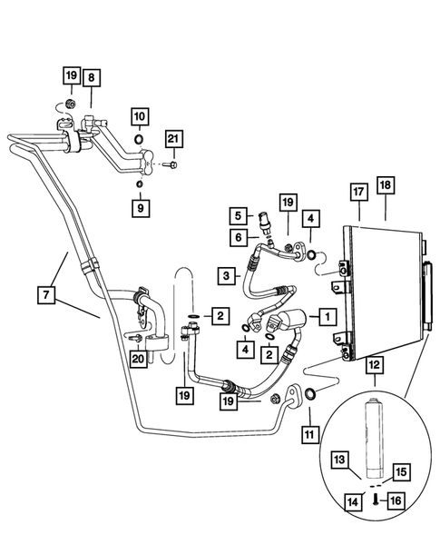 Air Conditioner and Heater Plumbing for 2017 Jeep Patriot #1