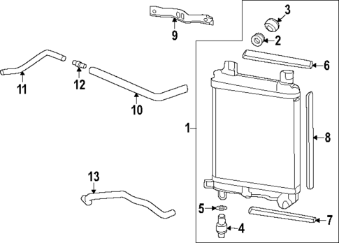 Radiator & Components for 2024 Acura MDX #1
