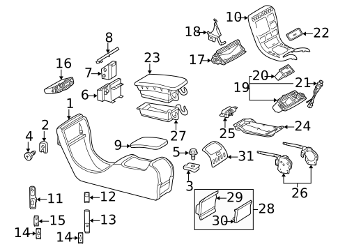 Center Console for 2003 Mercedes-Benz CL55 AMG #0