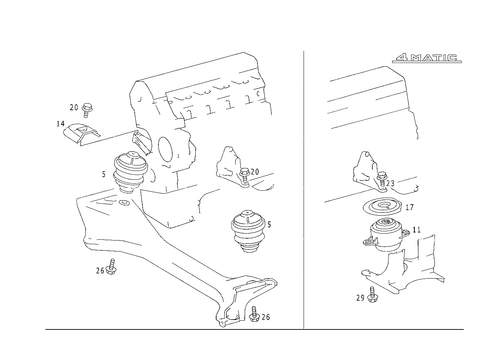 Engine Suspension for 1989 Mercedes-Benz 300E #1