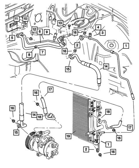 Air Conditioner and Heater Plumbing for 2006 Chrysler 300 #0