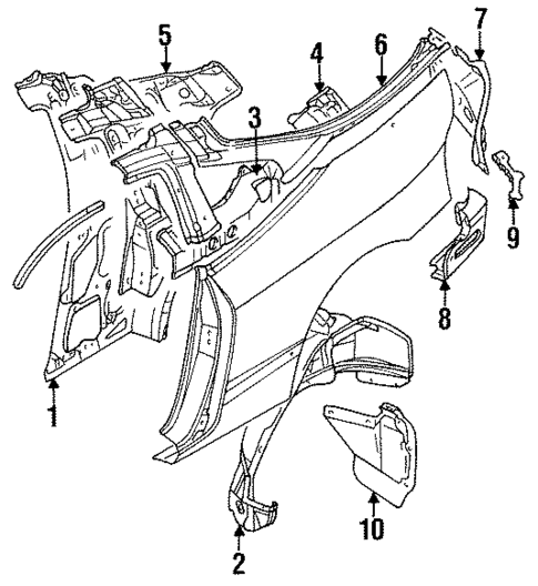 Inner Structure & Rails for 1996 Mitsubishi Eclipse #0