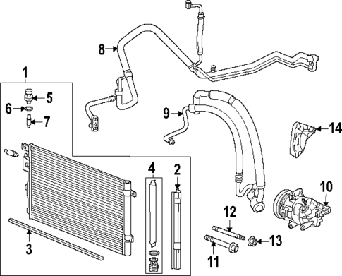 Condenser, Compressor & Lines for 2025 GMC Terrain #0