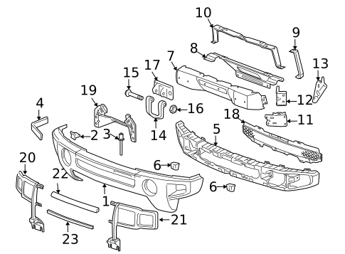 Bumper & Components - Front for 2010 Hummer H3 #0