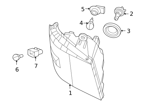 Headlamp Components for 2010 Volkswagen Routan #0