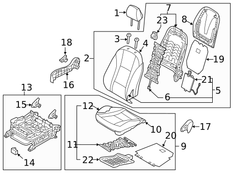 Passenger Seat Components for 2016 Hyundai Elantra GT #1