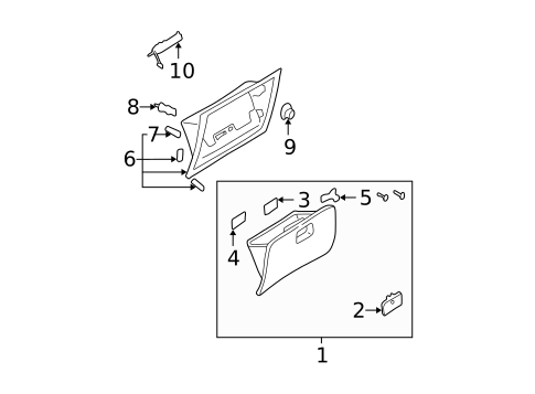 Glove Box for 2006 Hyundai Elantra #0