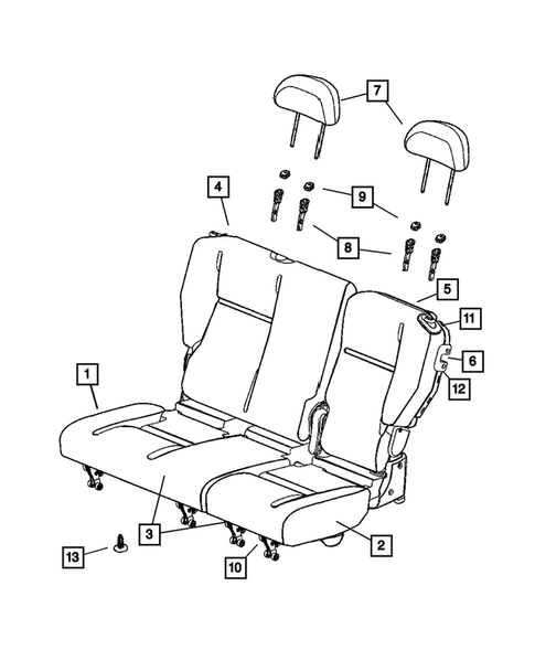 Rear Seats-Folding for 2005 Chrysler PT Cruiser #1