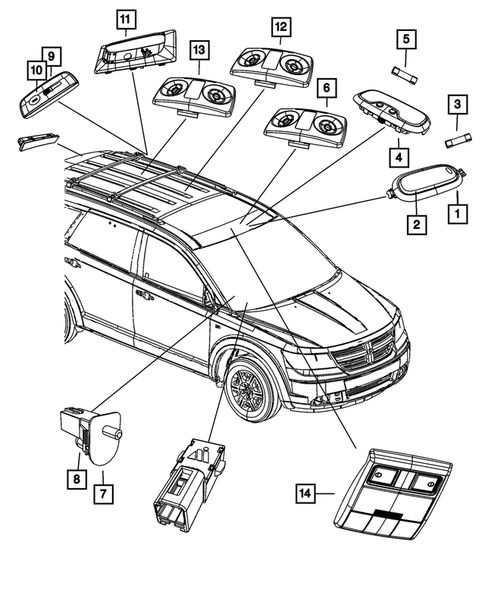 Lamps-Interior and Exterior for 2016 Dodge Journey #2