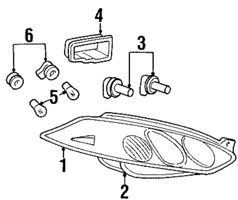 Headlamp Components for 1999 Mercury Cougar #0