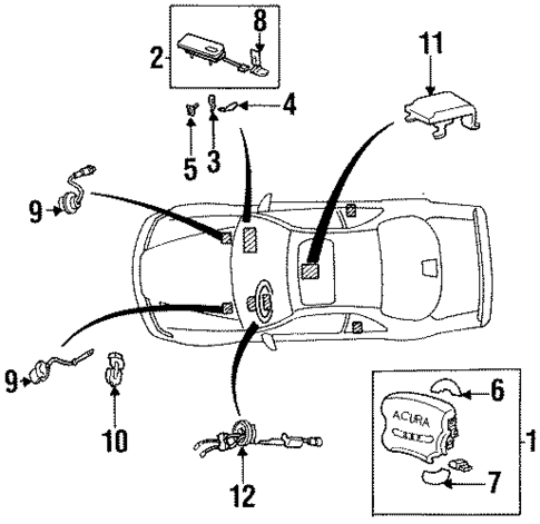 Air Bag Components for 1995 Acura Legend #0