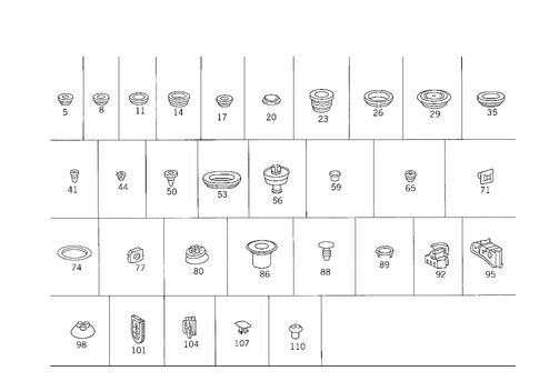 Expansion Plugs, Grommets, Plugs, and Sundries for 1988 Mercedes-Benz 260E #1