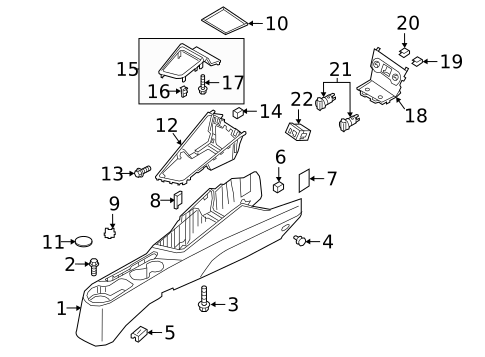Console for 2018 Hyundai Accent #1